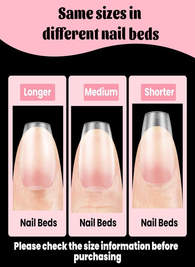 SINOKAME Extra Extra Short Coffin Nail Tips, No File Matte XXS Coffin Soft Gel Fake Nails Full Cover, Petite Nails for Small Regular Nail Beds,Clear Fake Acrylic Nails for Extension,15 Sizes 360Pcs - Image 3